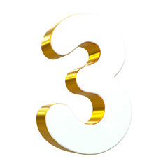 3d rendering of golden 3, three Number for your unique selling poster banner ads Party or birthday design