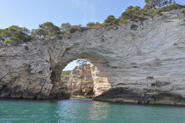 Fototapeta na wymiar Sea caves in Vieste