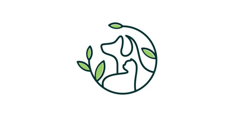 healthy food logo design, combination of food logos, vector icons, symbols. combination of plants with pets, minimalist lines.