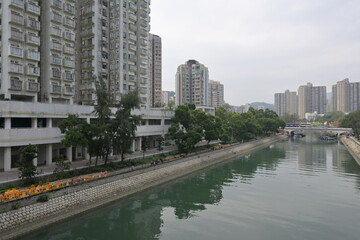 Fototapeta premium 香港のニュータウン：大埔ニュータウン（Tai Po New Town）