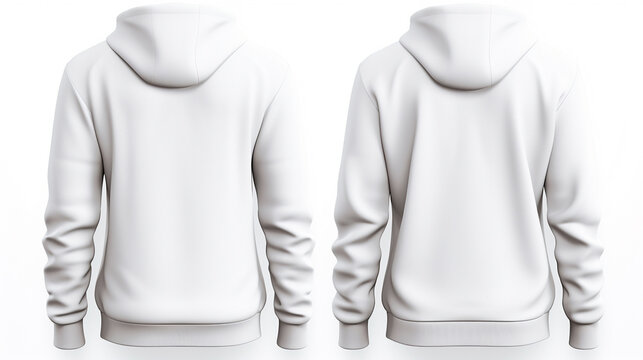 white hoodie with a blank front and back view, mockup, white background. --ar 16:9 --v 5.2 Job ID: d12ab753-b917-42e2-9d9a-959100088b86