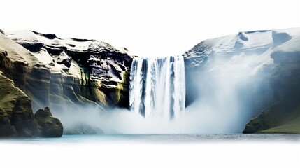  Waterfall  isolated on white background.