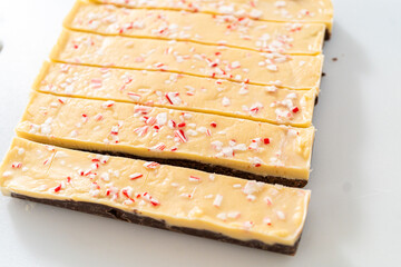 Homemade candy cane fudge