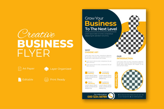 Business Flyer Layout with colors, modern and creative design, full editable, business, corporate, 