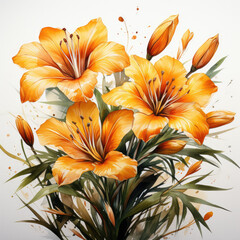 watercolor Saffron clipart, Generative Ai