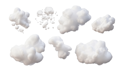 white cloud isolated on transparent background cutout
