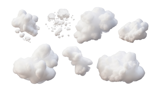 white cloud isolated on transparent background cutout