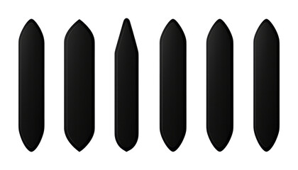 black long banner isolated on transparent background cutout