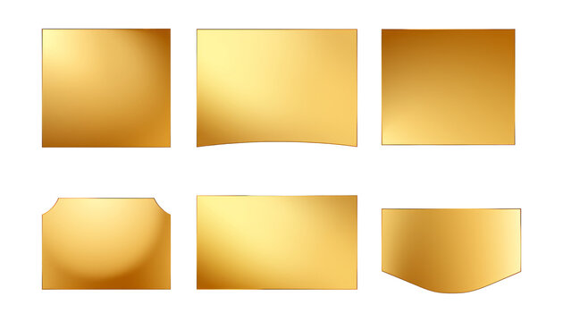 gold tags isolated on transparent background cutout