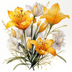 Obraz premium watercolor Saffron clipart, Generative Ai