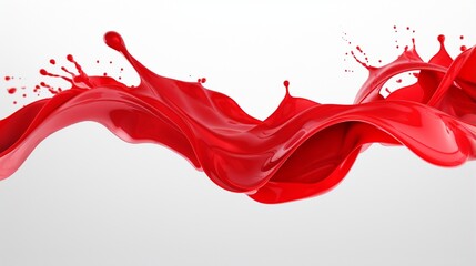 3D illustration of a splash of red paint on a white background.