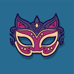 cute venetian mask icon vector thick outline