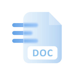 DOC File Formats Glassmorphism UI Icon Sign and Symbol Design Illustrator Png Svg	
