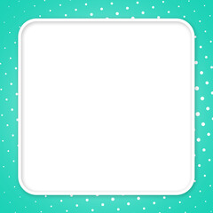 white background green mint frame and dot