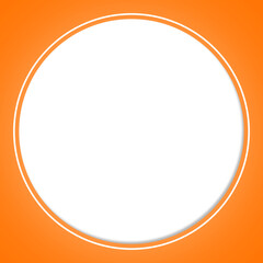 white background and orange frame circle