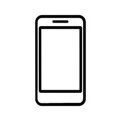 Smartphone icon, phone, doodle, vector illustration on a white background