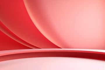 Abstract red scene background and podium on red background. Product presentation, mock up, show cosmetic product, 