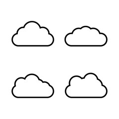 Cloud icon vector illustration. Thin linear graphic pictogram for web site, mobile application.