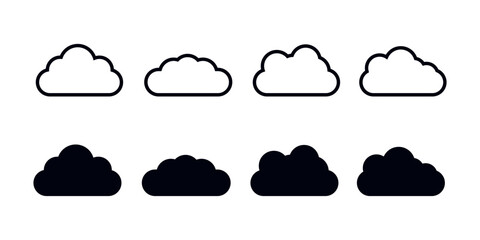 Cloud icon vector illustration. Thin linear graphic pictogram for web site, mobile application.