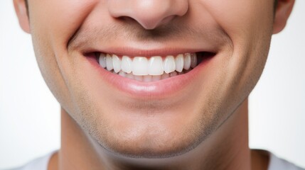 Fototapeta premium Women with beautiful white teeth and a smile, close up 