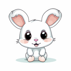 bunny easter flat vector illustration. bunny easter hand drawing isolated vector illustration