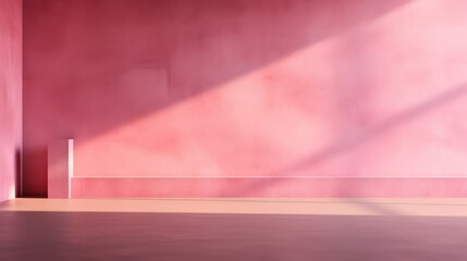 empty room with pink wall