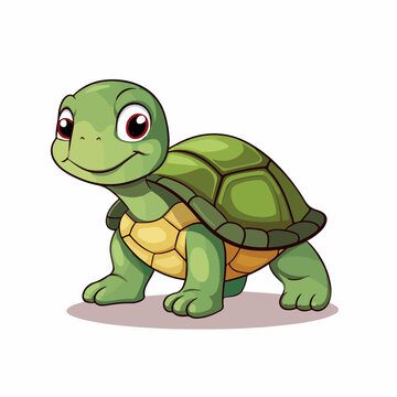 simple turtle flat vector illustration. simple turtle hand drawing isolated vector illustration