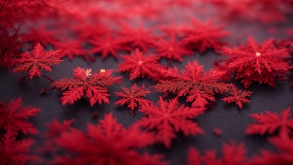 Red Snowflakes on Black