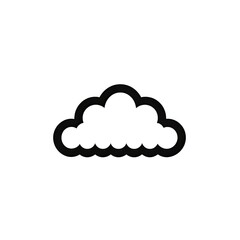 simple black cloud icon on white background