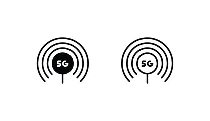 5G icon design with white background stock illustration