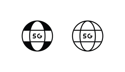 Fototapeta premium 5G icon design with white background stock illustration