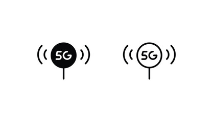 5G icon design with white background stock illustration