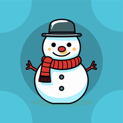 cute snowman icon vector