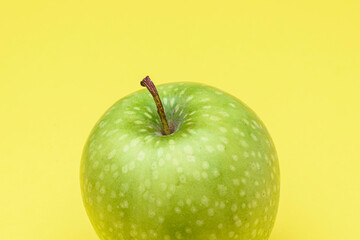 green apple with drops