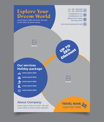 travel agency flyer, advertising travel agency flyer,