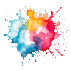 Colorful watercolor stain, cut out - stock png.