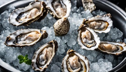 oysters plater with ice