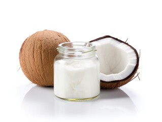 Obraz na płótnie Canvas Coconut milk isolated on white background