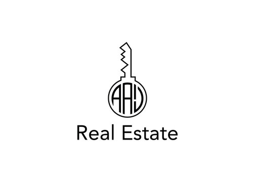Key Real Estate Business Letter AAJ Logo Vector Illustration.