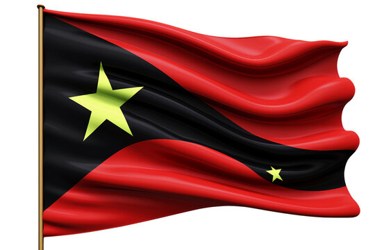 Waving the Vanuatu's Flag with Dignity isolated on a transparent background