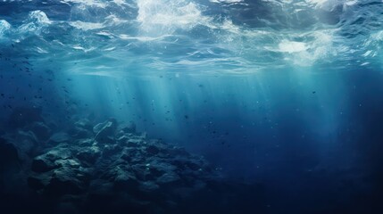 underwater scene with world