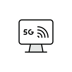 Screen icon design with white background stock illustration