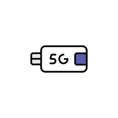 5G icon design with white background stock illustration