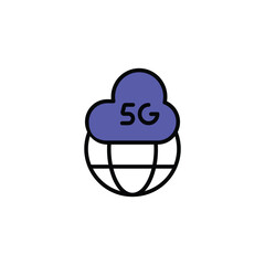5G icon design with white background stock illustration
