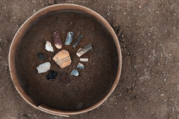 Archaeology Shards Excavation Ceramic Obsidian