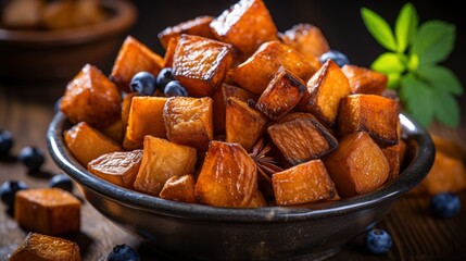 Vegan Buddha Bowl Sweet Potatoes Blueberries , Background Images , Hd Wallpapers