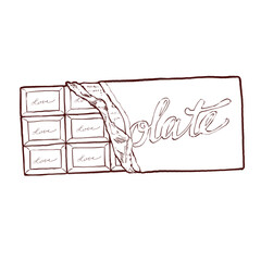 板チョコレートの線画