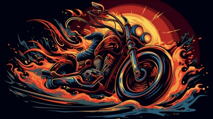 motorcycle on a colourful background