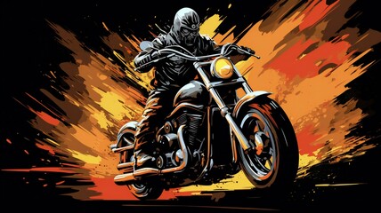 motorcycle on a colourful background