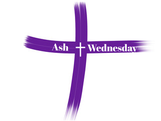 The purple crucifix of Ash Wednesday text